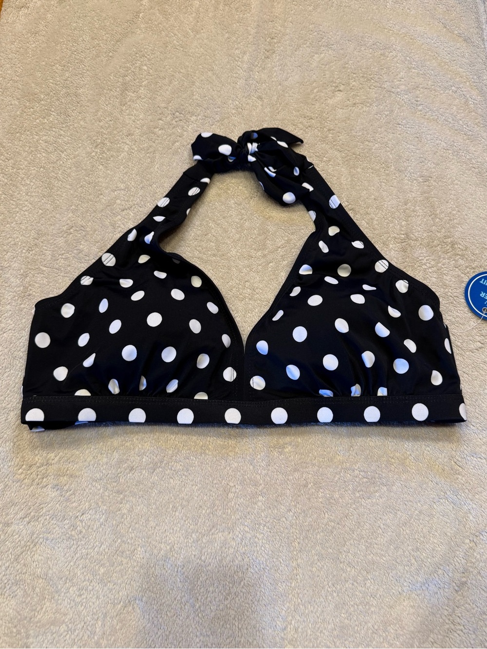 Swimsuits For All Black and White Polka Dot Retro bikini top - size 6